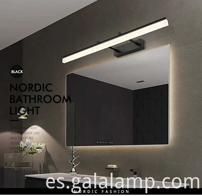 Luz de espejo LED extensible impermeable para una fácil instalación